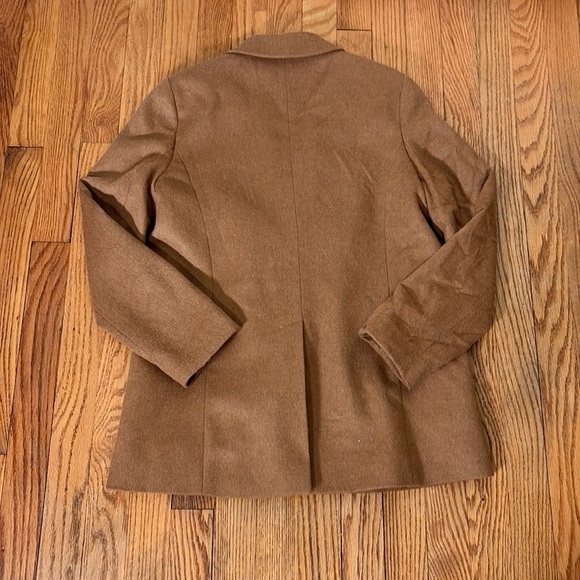 Talbots Petite Classic 2 Button Wool Blend Blazer Size 2P Camel Tan Notch Collar - Picture 2 of 9